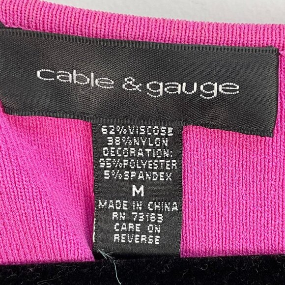 Cable & Gauge Top Womens Medium Pink Flutter Short Sleeve Stretch Shirt - Picture 5 of 10